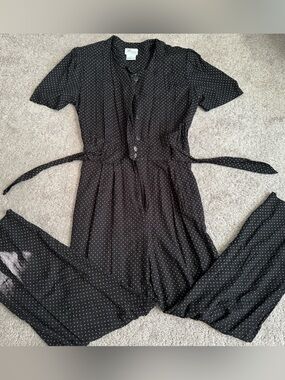 Vintage Darian Black Polka Dot Jumpsuit